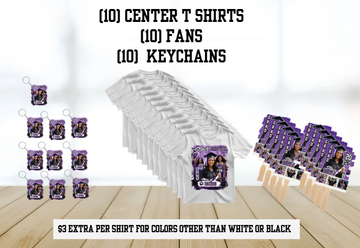 10 Graduation Fans, 10 T-Shirts, 10 Keychains Bundle