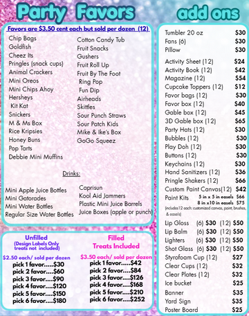 Party Favors (Filled, Treat Included)